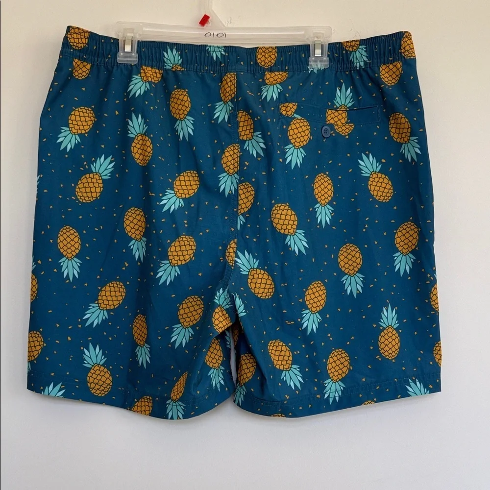 New Not Tags Elysian Blue Pineapple Print Swim Shorts